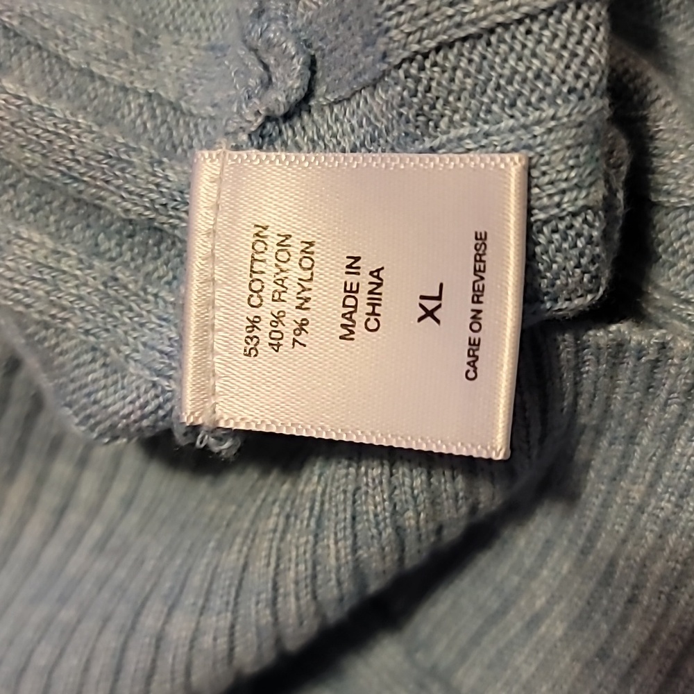 Soho Jeans Light Blue Striped Long Sleeve Top Sz: XL - Picture 7 of 7
